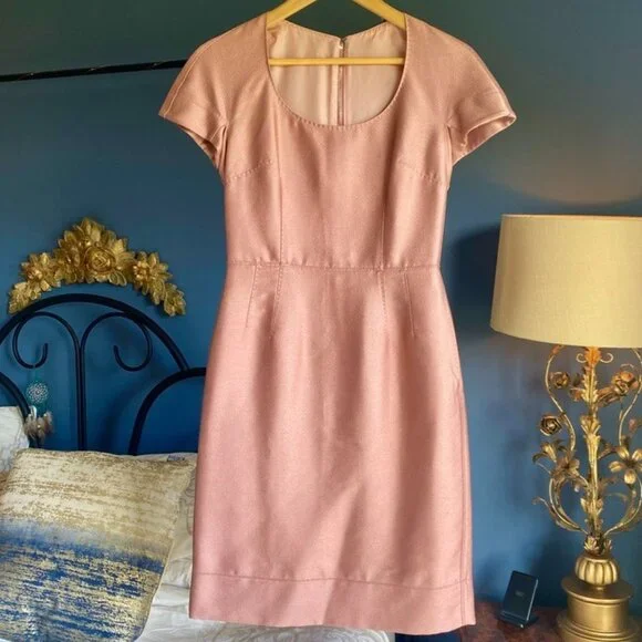 Dolce & Gabbana Peachy Pink Shimmer Wiggle Dress - Picture 7 of 14